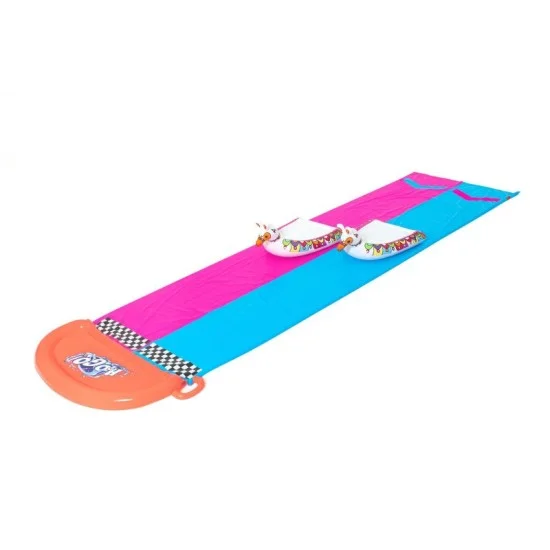 Bestway 4.88m llama rama double race slide contents one water slide two surf riders repair patch age 3
